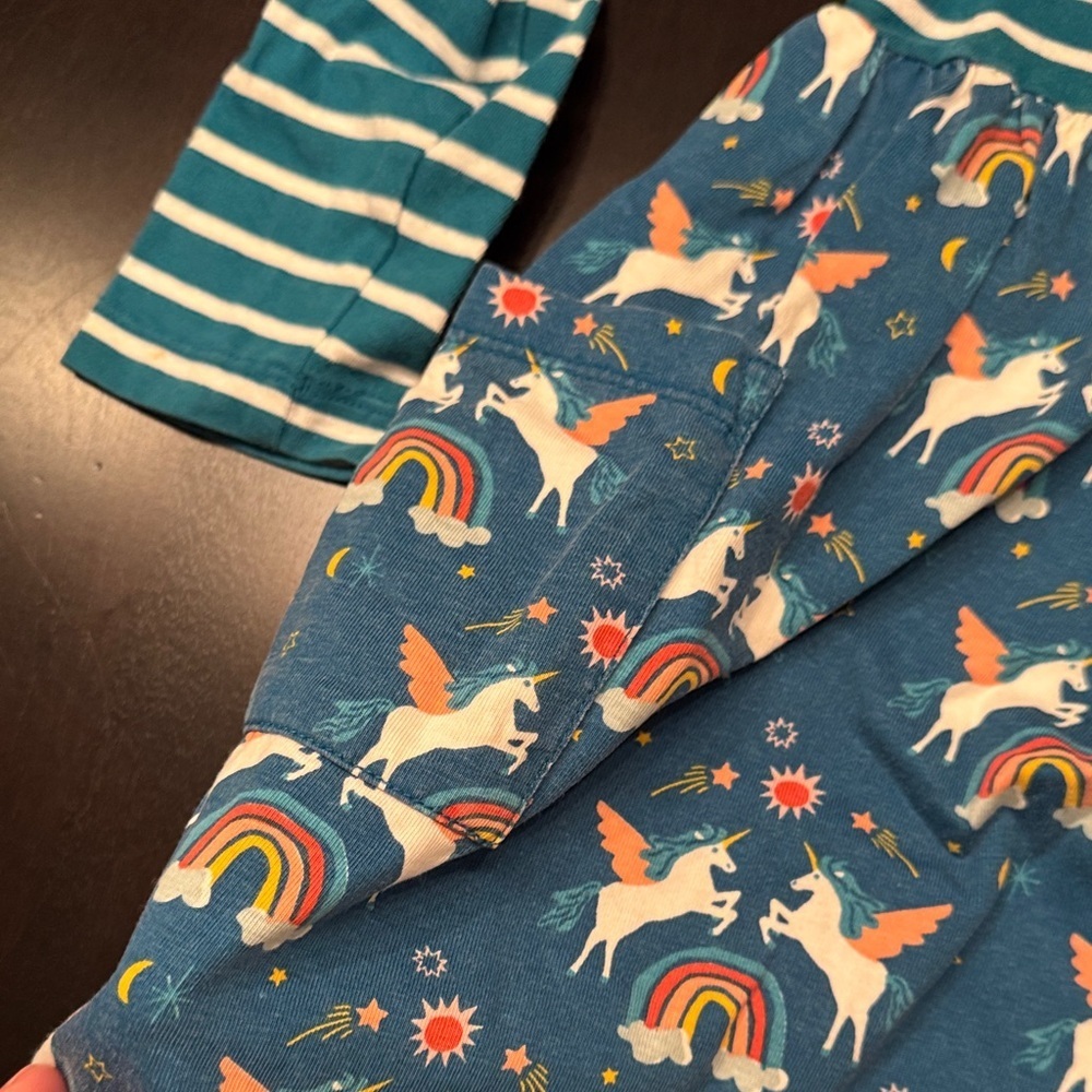 Hanna Andersson Blue Striped Unicorn Dress - Picture 3 of 3